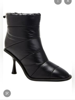 Katy Perry Leelou Black Quilted Pointed-Toe Stiletto Ankle Boots